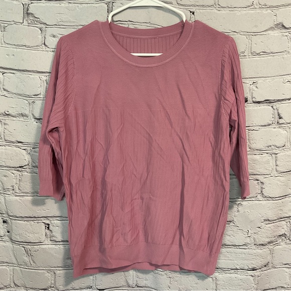 Pink Knit Ribbed Blouse - Picture 3 of 7